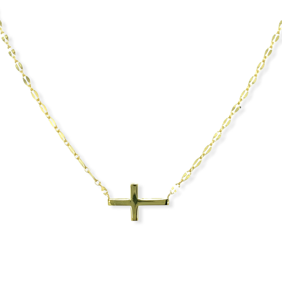14k Gold Plated Dainty Cross Necklace