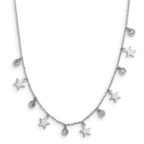 Sterling Silver Cubic Zirconia Star Choker – Luna Custom Jewelry