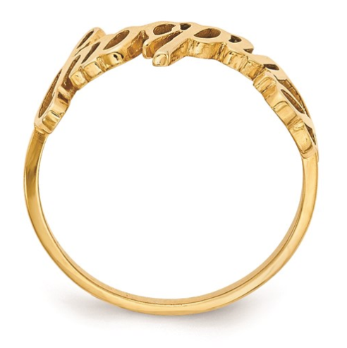14k Gold Plated Custom Name Ring