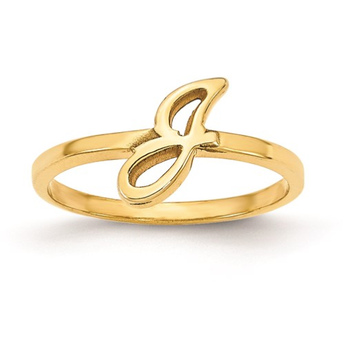 Gold plated top initial ring