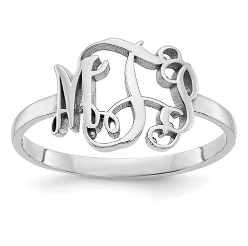 Sterling silver deals monogram rings