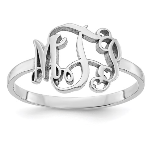 Sterling silver best sale monogram rings