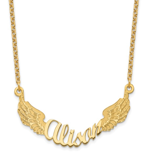 Name necklace with deals wings