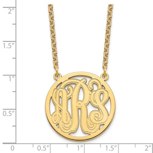 Etched Monogram Circle Necklace