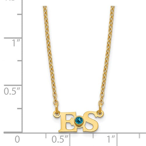 Custom Initials With Birthstone Necklace