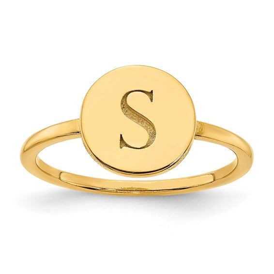 Custom Initial Circle Signet Ring