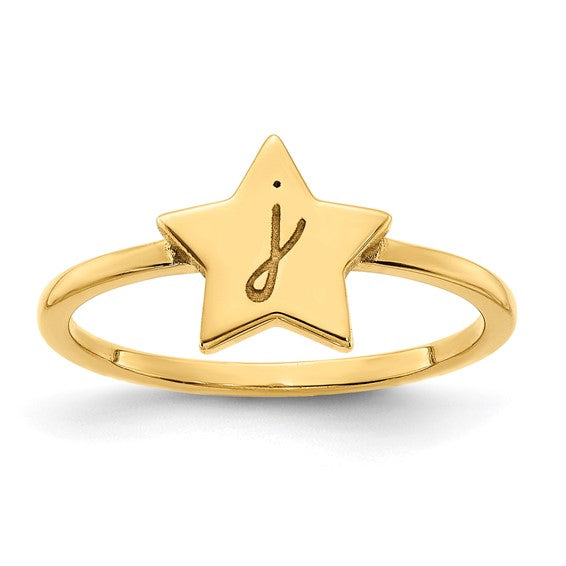 Custom Initial Star Signet Ring