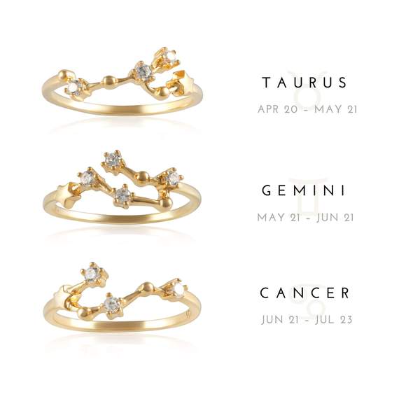 Cancer zodiac constellation on sale ring