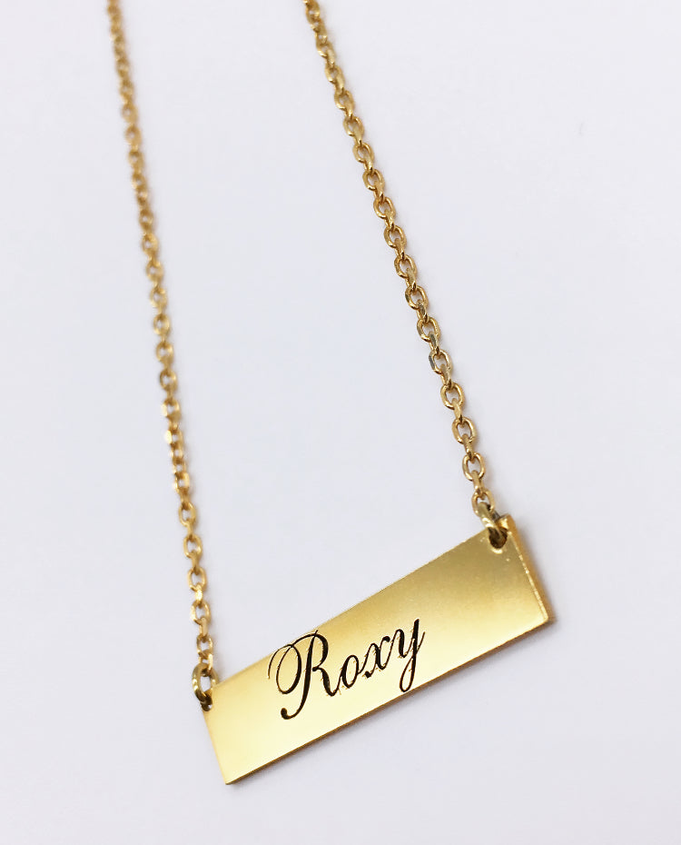 Engraved Bar Necklaces
