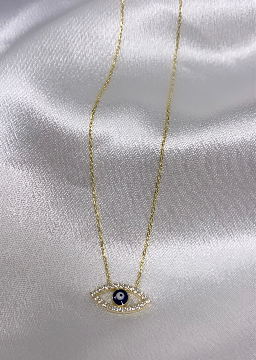 NEW 14k Gold Plated Evil Eye Necklace