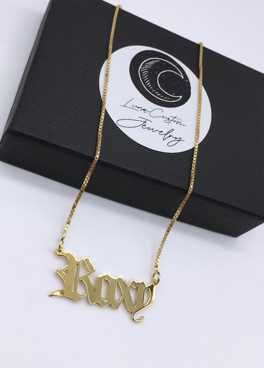1990s logo-lettering chain necklace