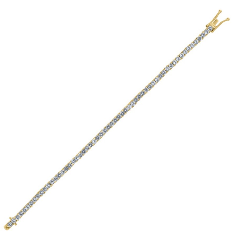 Yellow Gold Plated Sterling Silver Tennis Bracelet 3mm
