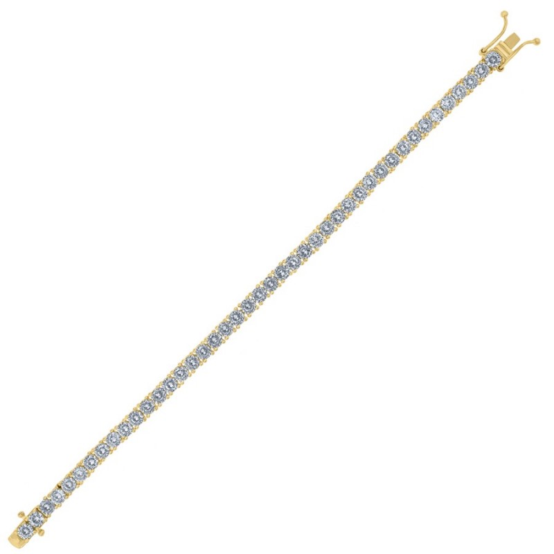Yellow Gold Plated Sterling Silver Tennis Bracelet 4mm