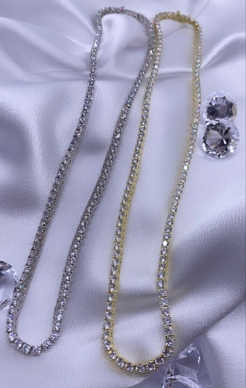 Sterling Silver Tennis Chain Cubic Zirconias 3 mm