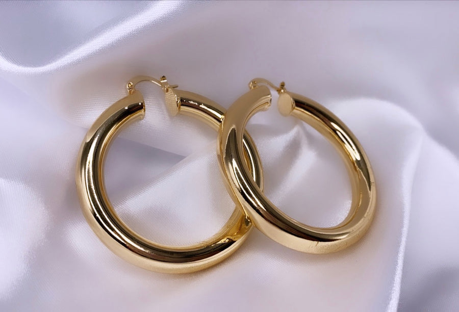 Medium Hoop Earrings 18k Gold-Filled
