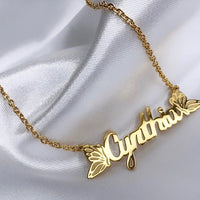 14k Gold Plated Butterfly Custom Name Necklace – Luna Custom Jewelry