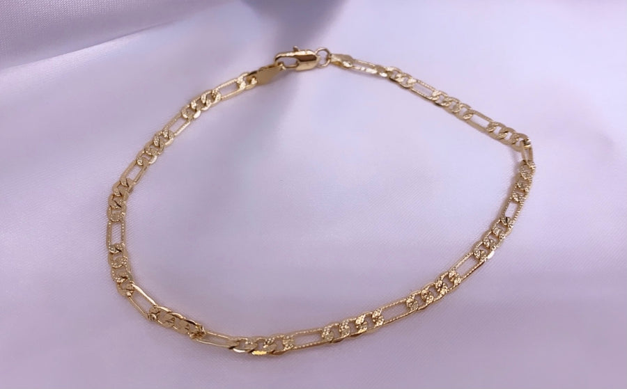 Figaro Polished 18k Gold-Filled Anklet