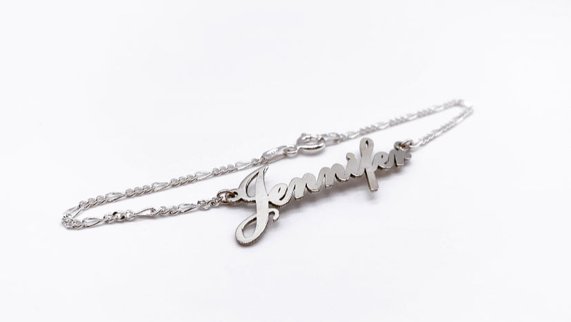 Custom Name Bracelet with Figaro Chain