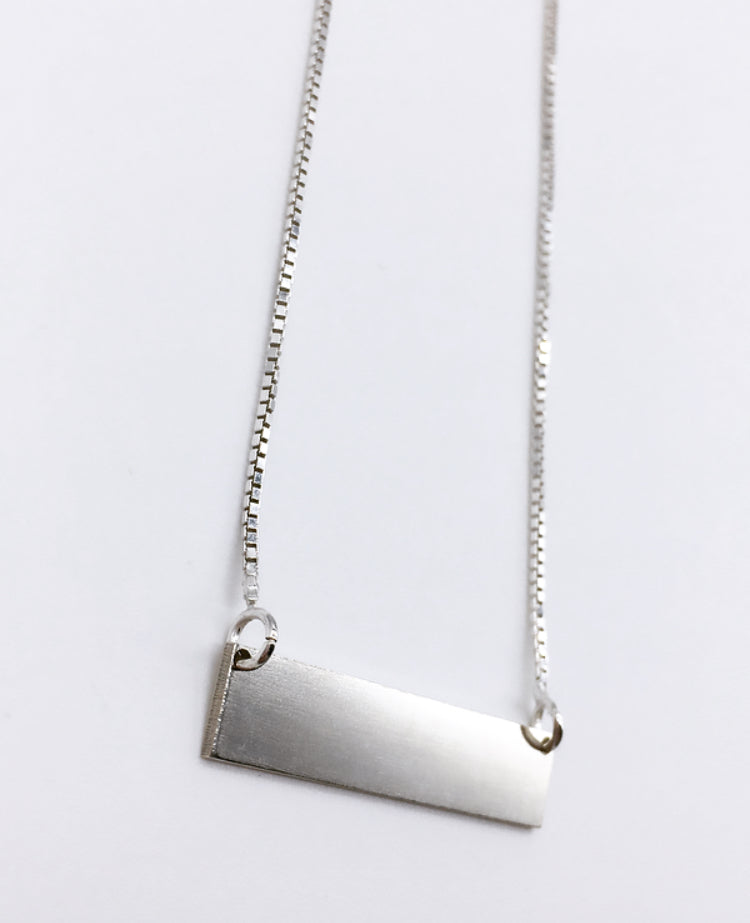 Bar Necklace with Custom Engraving Silver