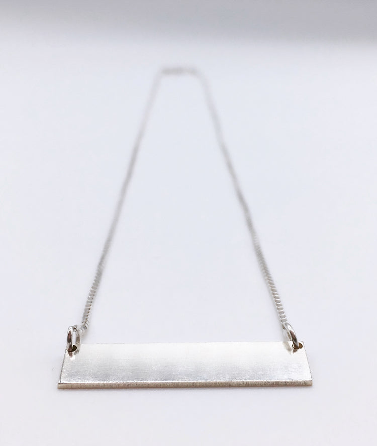 Bar Necklace with Custom Engraving Silver