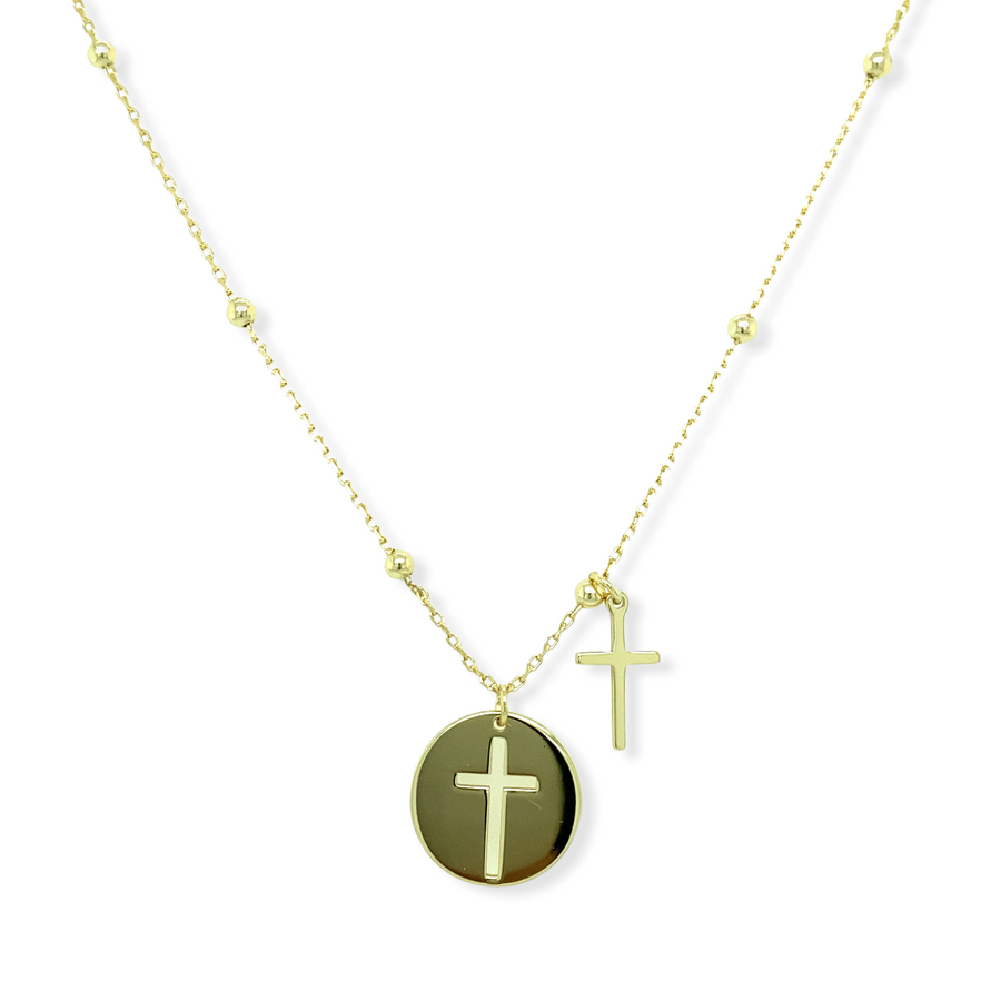 14k Gold Plated Dainty Cross Necklace
