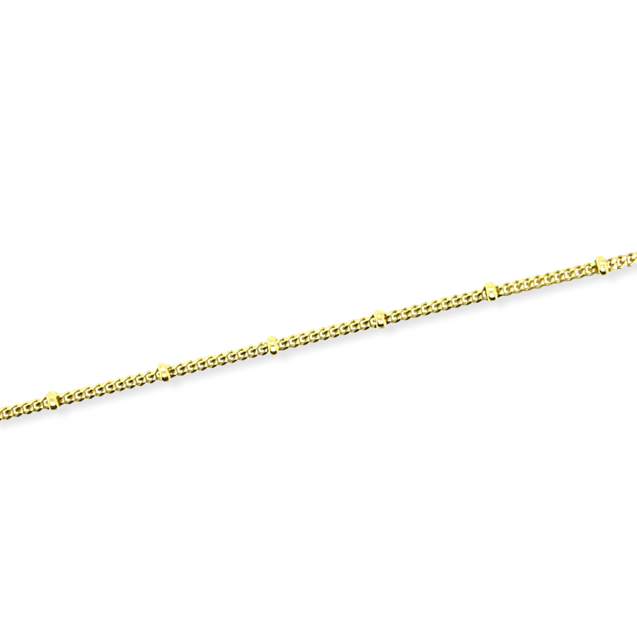 14k Gold Plated Dainty Cuban Beaded Anklet