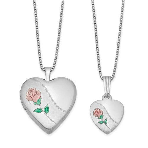 NEW Sterling Silver Rose Heart Locket