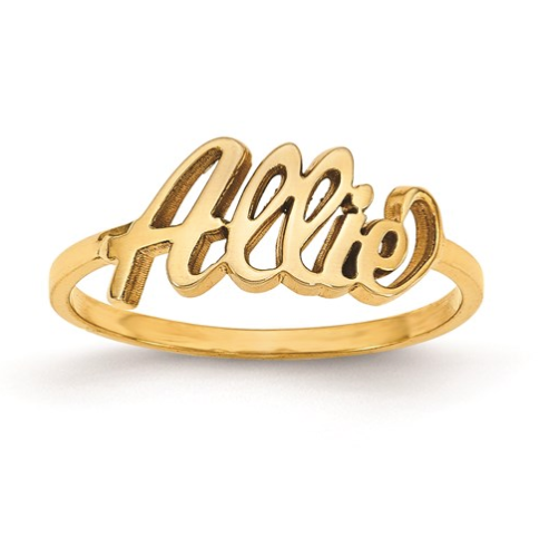 14k Gold Plated Custom Name Ring