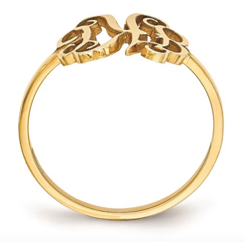 14k Gold Plated Monogram Ring