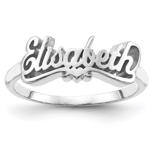 Sterling Silver High Polish Name Ring
