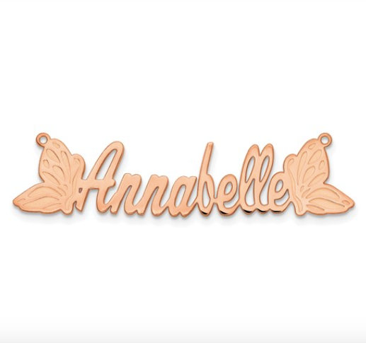 14k Rose Gold Plated Butterfly Custom Name Necklace