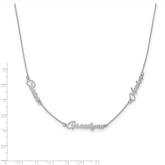 Sterling Silver Custom Multiple Nameplate Necklace