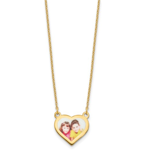 Custom Small Photo Heart Necklace