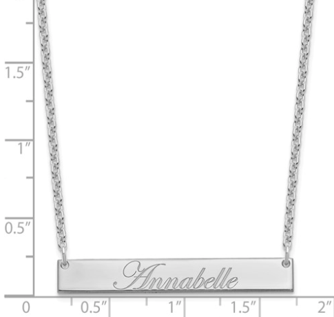 Sterling Silver Medium Personalized Bar Necklace