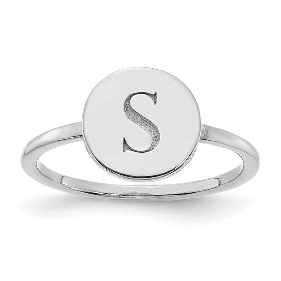 Custom Initial Circle Signet Ring