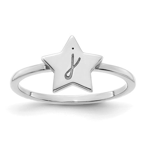 Custom Initial Star Signet Ring