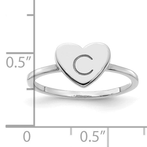 Custom Initial Heart Signet Rings